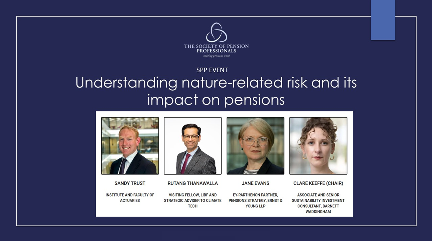 SPP Event Understanding Nature-related Risk and its Impact on Pensions ...